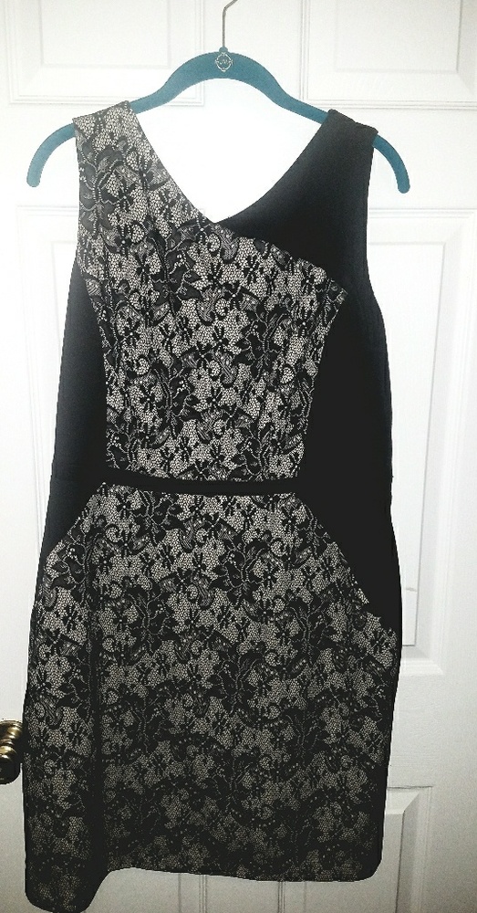 Black & nude lace dress